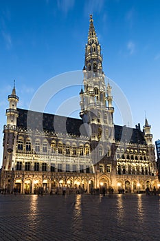 City hall of Brussels in night