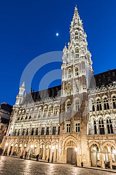 City hall of Brussels in night