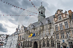 City Hall on the central square in Mons, Belgium