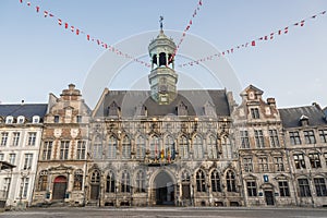 City Hall on the central square in Mons, Belgium.