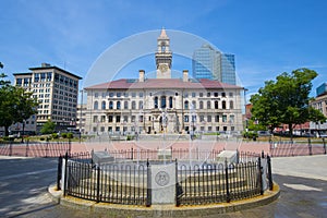 City Hall in downtown Worcester, MA, USA