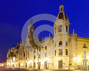 City hall in evening. Valencia photo