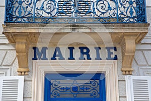 City hall facade with mairie means in french mayor town hall in France photo