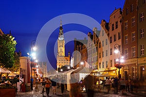 City Hall of Gdansk during the holiday fair