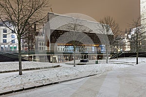 The City Hall of Ghent during snowfall