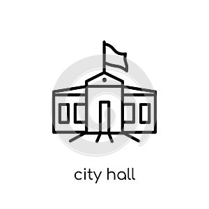 City hall icon. Trendy modern flat linear vector City hall icon