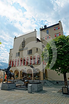 City Hall inside downtown Vaduz, Lichtenstein