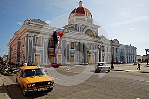 City Hall in Jose Marti Park, the UNESCO World Heritage main square of Cienfuegos, Cuba