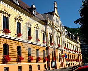 City Hall. Landscape in the old town Brasov (Kronstadt), in Transilvania.