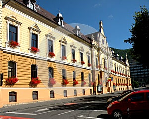 City Hall. Landscape in town Brasov (Kronstadt), in Transilvania.