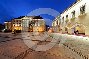 City Hall in main square Rynek of Kielce, Poland Europe