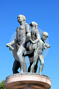 City Hall and Monument-fountan in Oslo, Norway photo