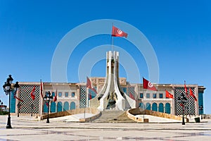 City Hall and the Monument of the Kasbah Square in Tunis, Tunisia