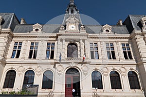 City hall in Place Marechal Leclerc Poitiers on summer day