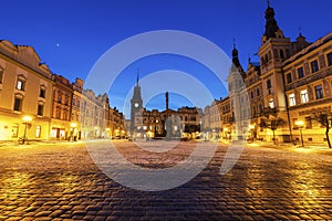 City Hall and Plague Column on Pernstynske Square in Pardubice