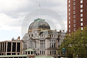 City hall in Providence rhode island, green grey dome on top