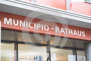 City Hall sign, Bolzano, Italy