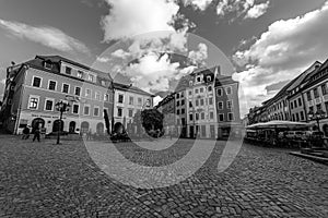 City Hall Square. Black and white