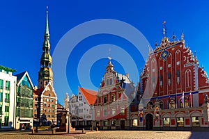 City Hall Square in the Old Town of Riga, Latvia