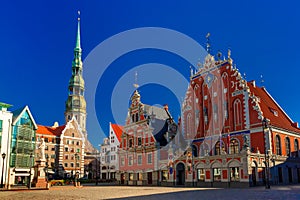 City Hall Square in the Old Town of Riga, Latvia
