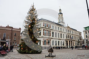 City Hall Square in the Old Town of Riga, Latvia