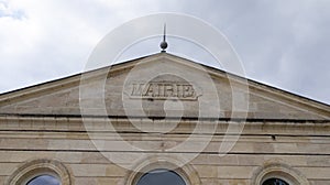 City hall written mairie french text means town hall in france building in Macau village