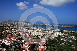 City and harbor of as palmas de gran canaria photo