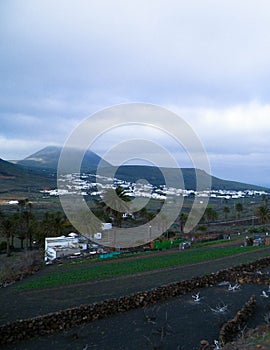 City of Haria and it`s surrounding nature, Lanzarote, Canary Islands