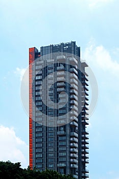 City High Rise Building with Blue Sky Background