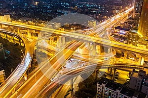 City highway interchange at night