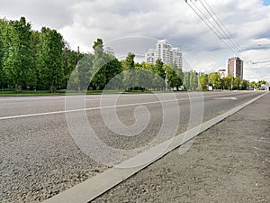 City highway with lane for public transpor
