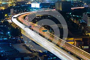 City highway overpass, long exposure