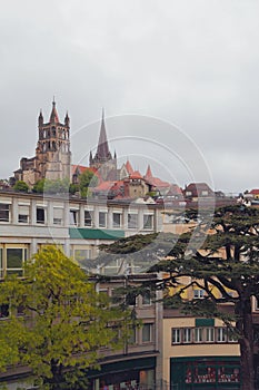 City on hills. Lausanne, Switzerland