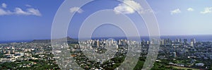 City of Honolulu and Diamond Head Volcano, Oahu, Hawaii