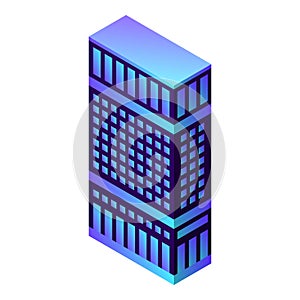 City hotel building icon, isometric style