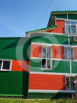City house of colored siding village