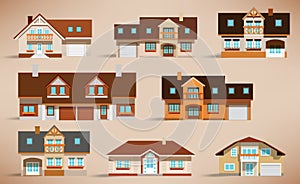 City houses (retro colors)