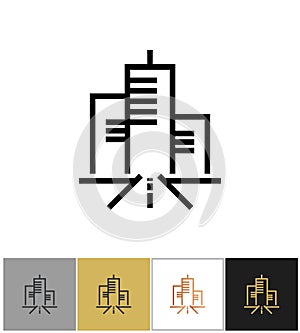 City icon, urban living sign or metropolitan residence symbol