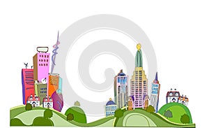 City illustration, modern life background