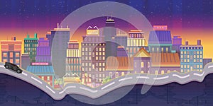 City Illustrations for games, Night Background