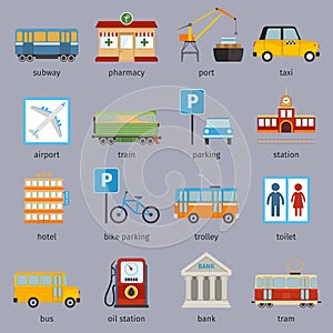 City infrastructure icons