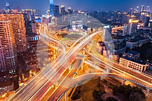 City interchange at night