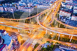 City interchange at night in kunming city