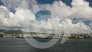 City on island in Caribbean Sea. Fort-de-France, Martinique