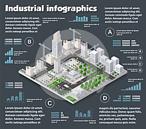 City isometric industry