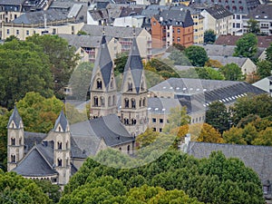 The city of Koblenz and the river rhine photo