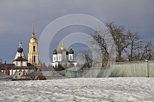 City of Kolomna Russia Moscow region. Travel through ancient cities. Kremlin, history, monastery, beauty, Orthodoxy