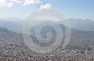 The city of La Paz high in the Andes Mountains in Bolivia . photo