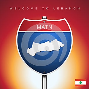 The City label and map of LEBANON In American Signs Style