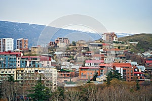 City landscape, architecture of Tbilisi. The capital of Georgia. Big city in the highlands